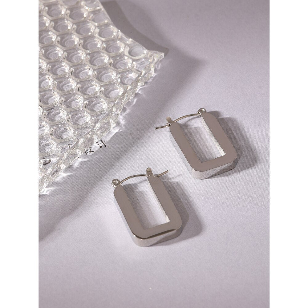Brinco Quadrado Hoop em Ouro