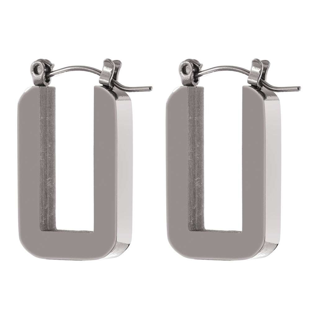 Brinco Quadrado Hoop em Ouro