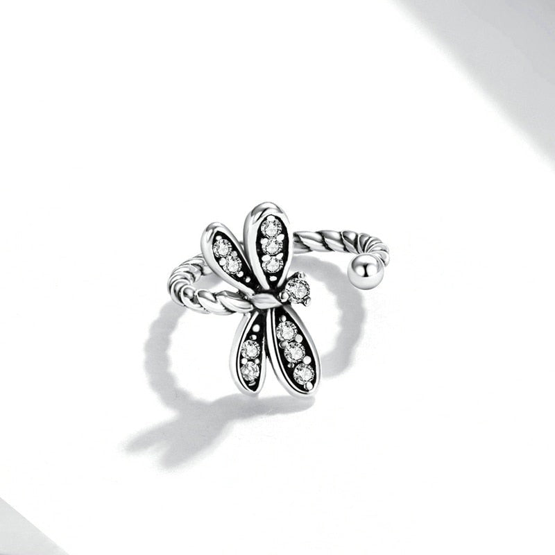 Brinco Libélula Ear Cuff em Prata 925