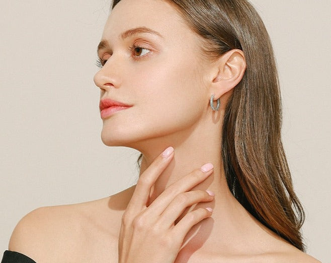 Brinco Turquesa Corações em Prata 925