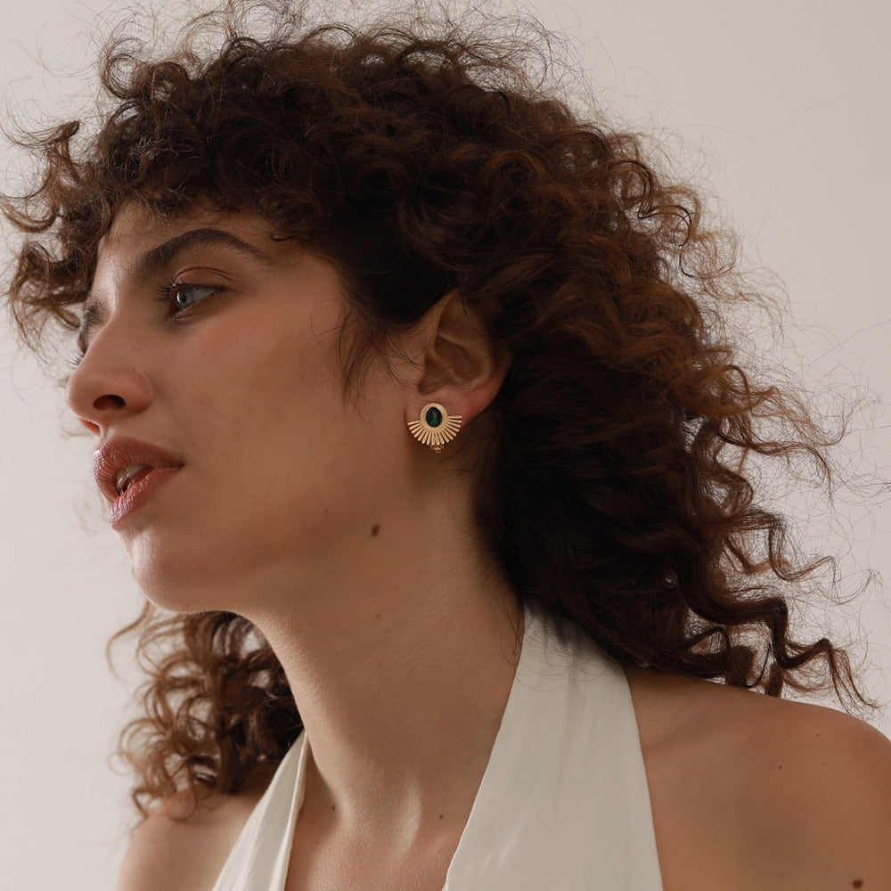 Brinco Flor Solar em Ouro
