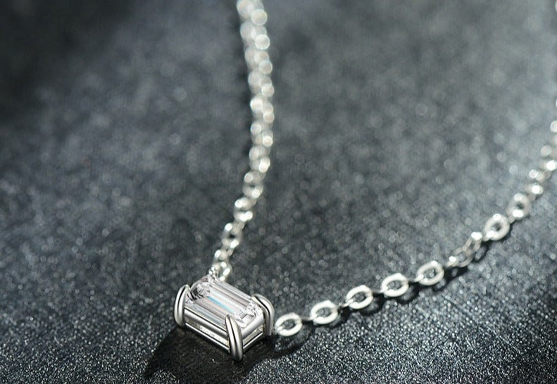 Colar Turmalina Retangular em Prata 925