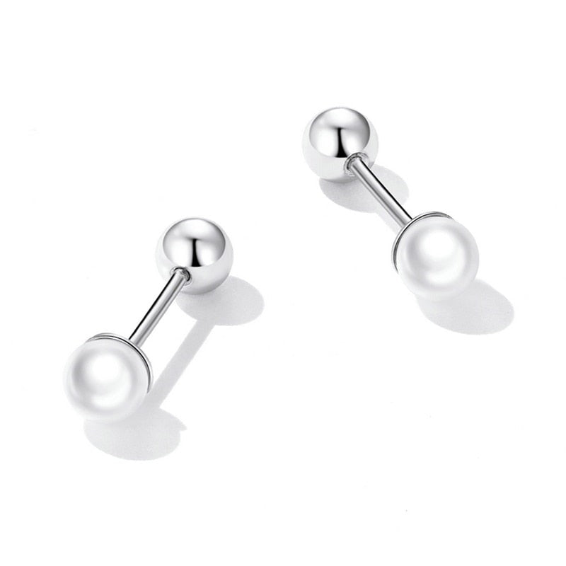 Brinco Pérola Minimalista em Prata 925