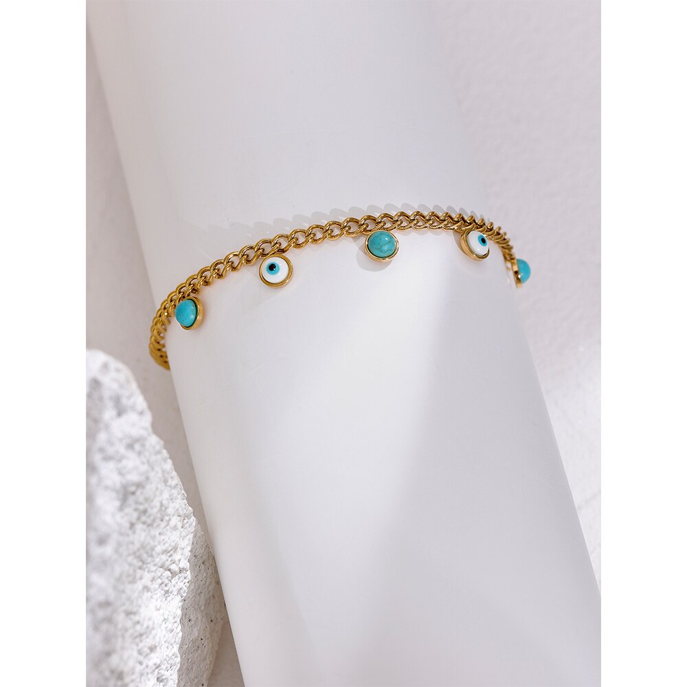 Pulseira Olho Grego Turquesa